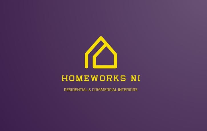 HomeWorks NI logo gold on purple backround